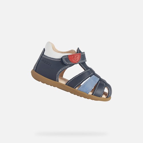 First Steps Niemowlęce Geox Sandal Macchia Granatowe Białe | 69KRUMCQA