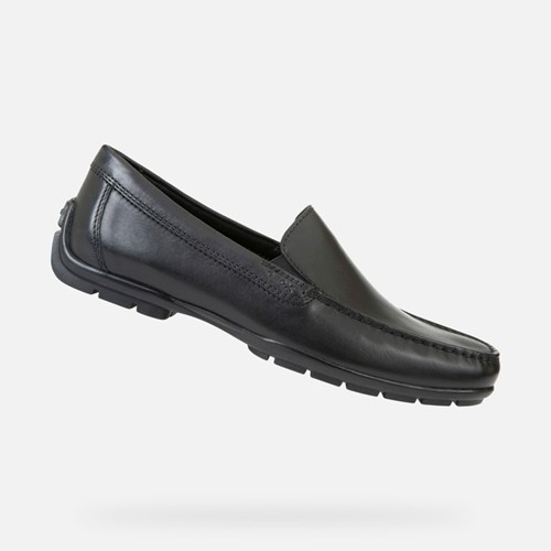 Loafersy Męskie Geox Moner W 2fit Czarne | 79ZYFCOIR