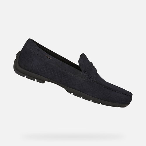 Loafersy Męskie Geox Moner W 2fit Granatowe | 38QFAVPMD