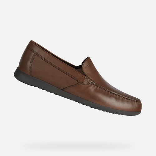 Loafersy Męskie Geox Sile 2 Fit Głęboka Brązowe | 16JPRFYXH