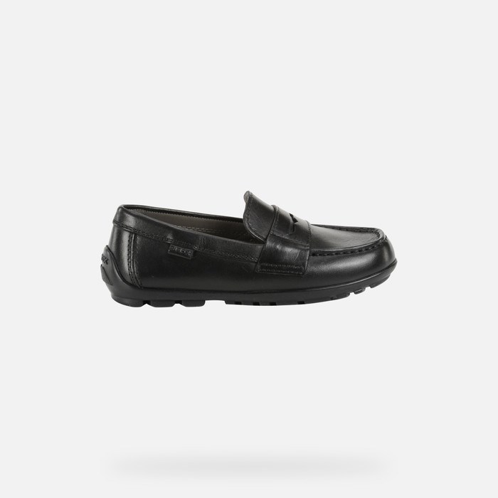 Loafersy Chłopięce Geox New Fast Czarne | 46GREKMAI