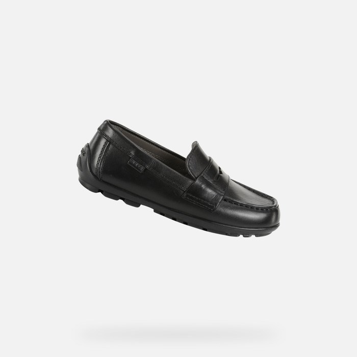 Loafersy Chłopięce Geox New Fast Czarne | 46GREKMAI