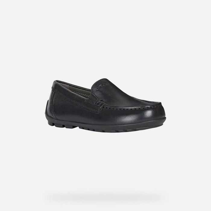 Loafersy Chłopięce Geox New Fast Czarne | 46SYVPAIT