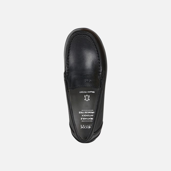 Loafersy Chłopięce Geox New Fast Czarne | 46SYVPAIT