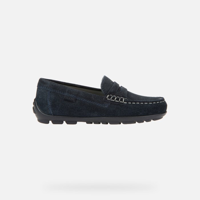 Loafersy Chłopięce Geox New Fast Granatowe | 27BEGHOFQ