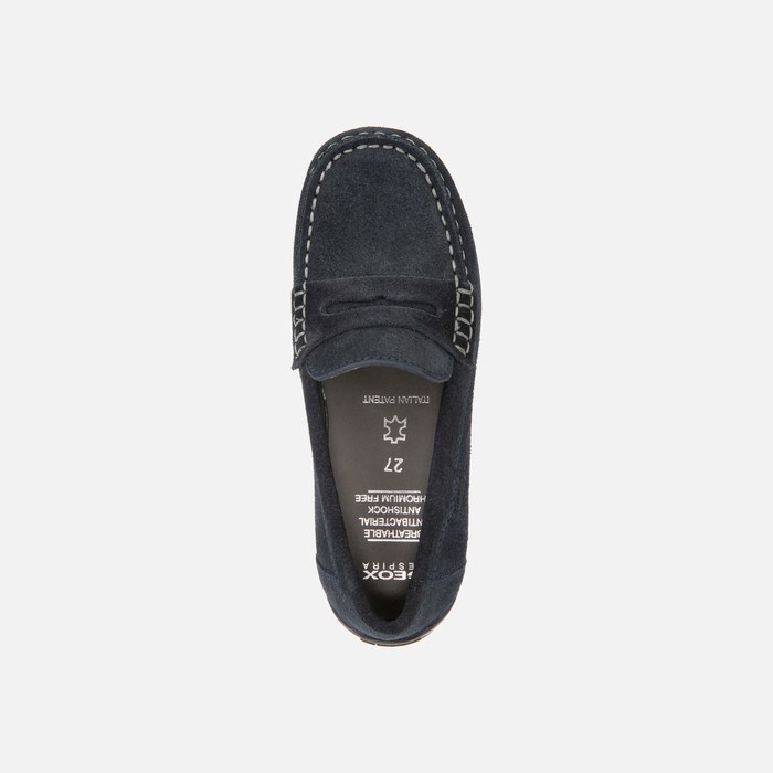 Loafersy Chłopięce Geox New Fast Granatowe | 27BEGHOFQ