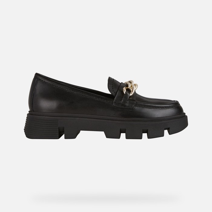 Loafersy Damskie Geox Vilde Czarne | 70GYABMWQ