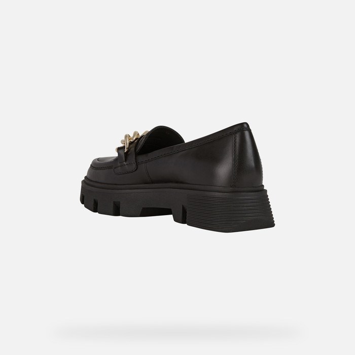 Loafersy Damskie Geox Vilde Czarne | 70GYABMWQ