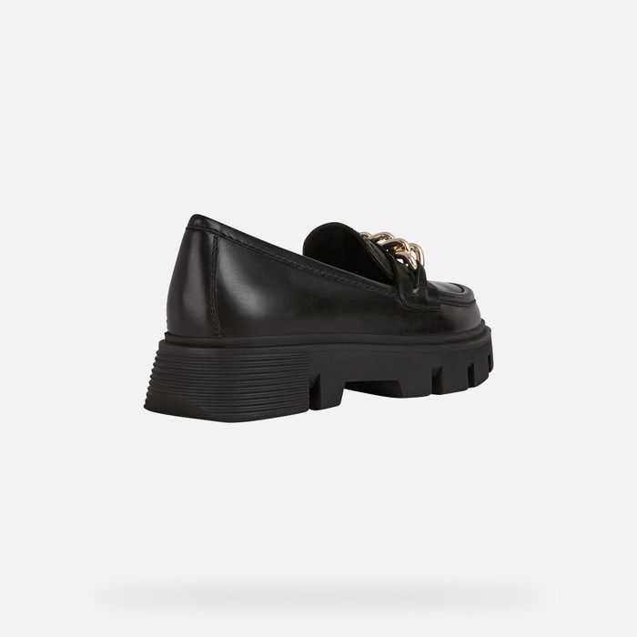 Loafersy Damskie Geox Vilde Czarne | 70GYABMWQ