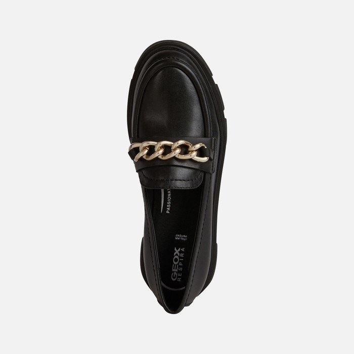 Loafersy Damskie Geox Vilde Czarne | 70GYABMWQ