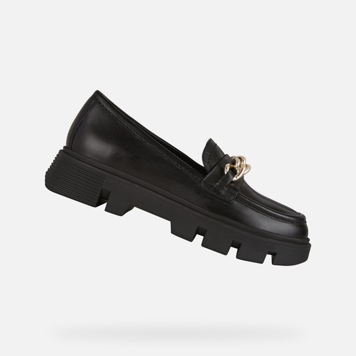 Loafersy Damskie Geox Vilde Czarne | 70GYABMWQ