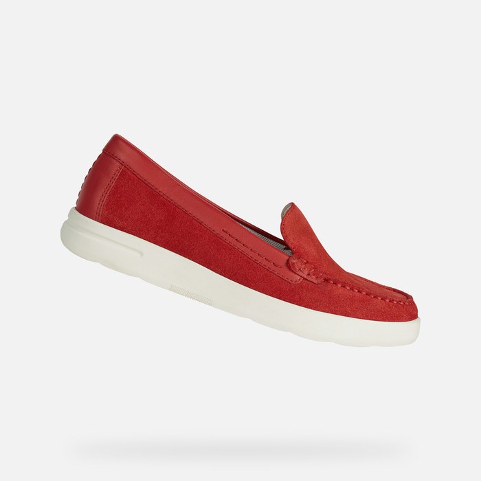 Loafersy Damskie Geox Xand 2j Czerwone | 59PRITACZ