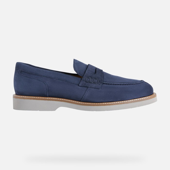 Loafersy Męskie Geox Gubbio Granatowe | 28LMVBDCX