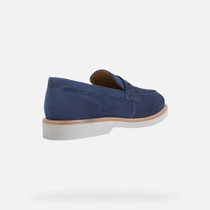 Loafersy Męskie Geox Gubbio Granatowe | 28LMVBDCX