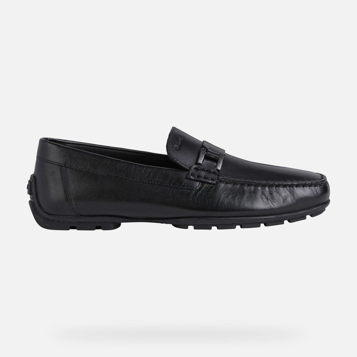 Loafersy Męskie Geox Moner 2fit Czarne | 18FEQSUZK