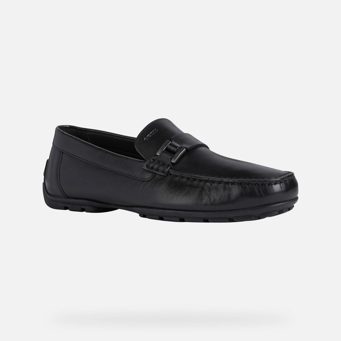 Loafersy Męskie Geox Moner 2fit Czarne | 18FEQSUZK