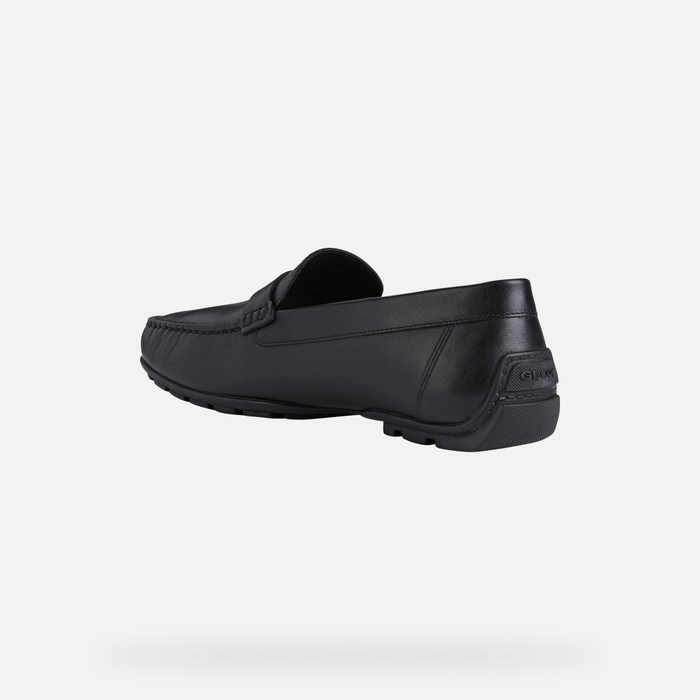 Loafersy Męskie Geox Moner 2fit Czarne | 18FEQSUZK