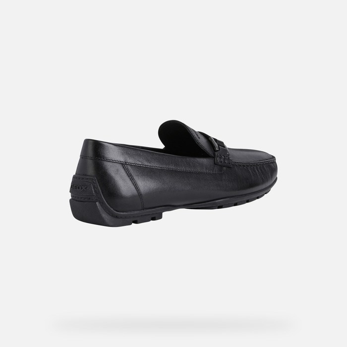 Loafersy Męskie Geox Moner 2fit Czarne | 18FEQSUZK