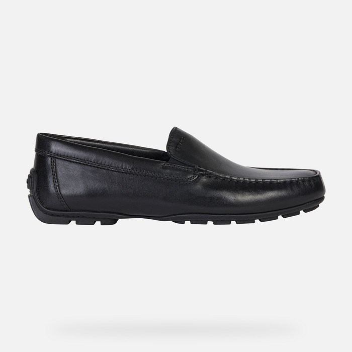 Loafersy Męskie Geox Moner 2fit Czarne | 57SWRBXEA