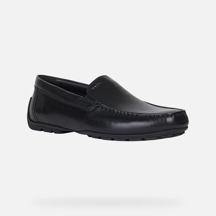 Loafersy Męskie Geox Moner 2fit Czarne | 57SWRBXEA