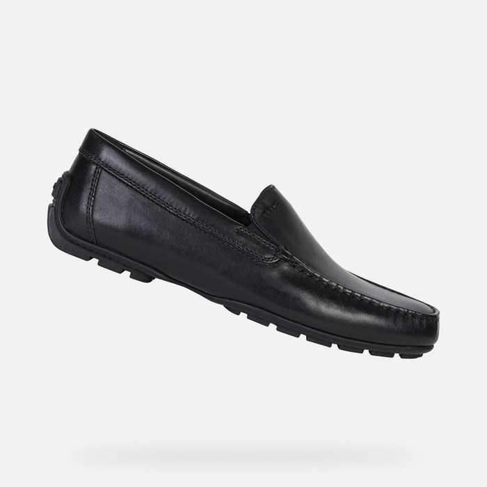 Loafersy Męskie Geox Moner 2fit Czarne | 57SWRBXEA