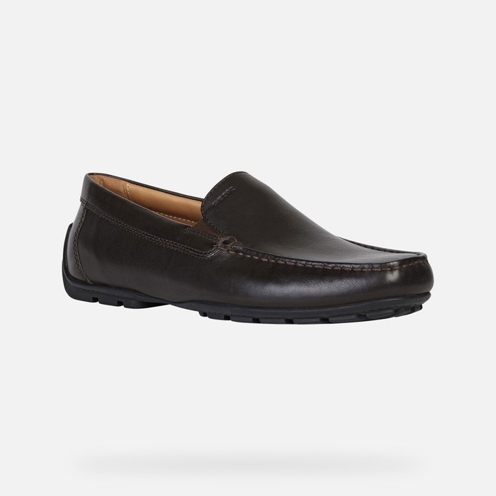 Loafersy Męskie Geox Moner 2fit Kawa | 60IETJVNW