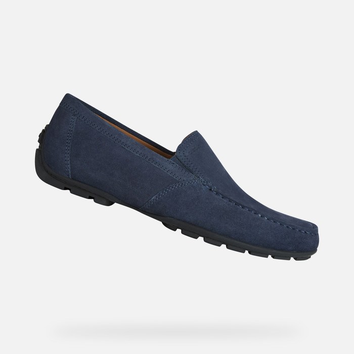 Loafersy Męskie Geox Moner Ciemny | 02HKYFZAN