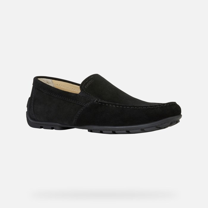 Loafersy Męskie Geox Moner Czarne | 05KVUSPXM