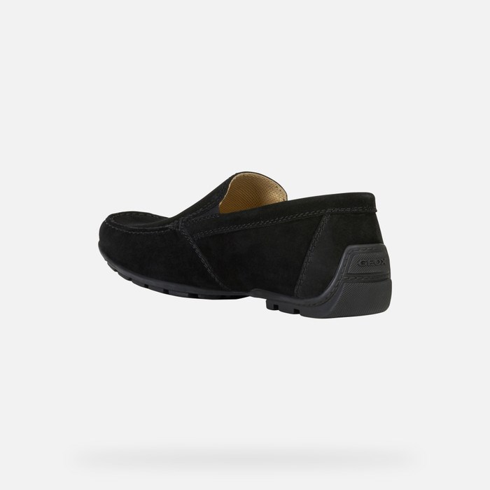 Loafersy Męskie Geox Moner Czarne | 05KVUSPXM