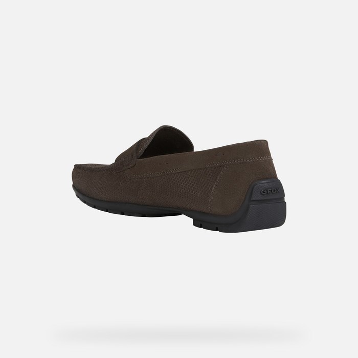 Loafersy Męskie Geox Moner W 2fit Ciemny Brązowe | 81IZAHOWK