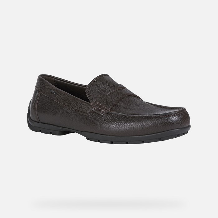 Loafersy Męskie Geox Moner W 2fit Kawa | 56OKIPETX