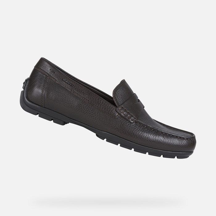 Loafersy Męskie Geox Moner W 2fit Kawa | 56OKIPETX