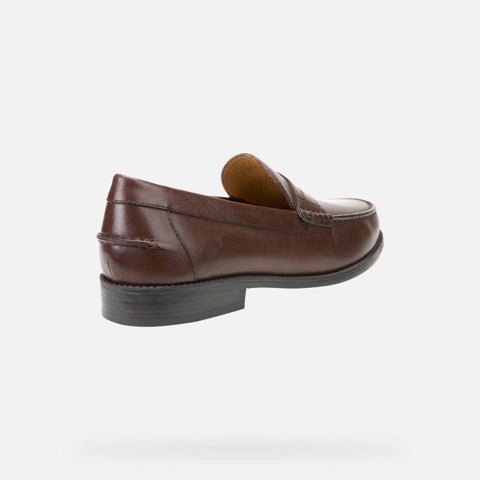 Loafersy Męskie Geox New Damon Ciemny Brązowe | 48OVWYCIE