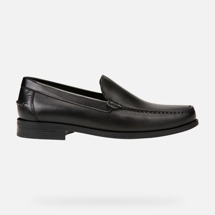 Loafersy Męskie Geox New Damon Czarne | 54JIZKGHR