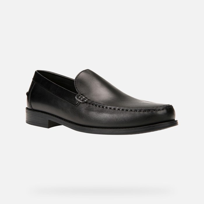 Loafersy Męskie Geox New Damon Czarne | 54JIZKGHR