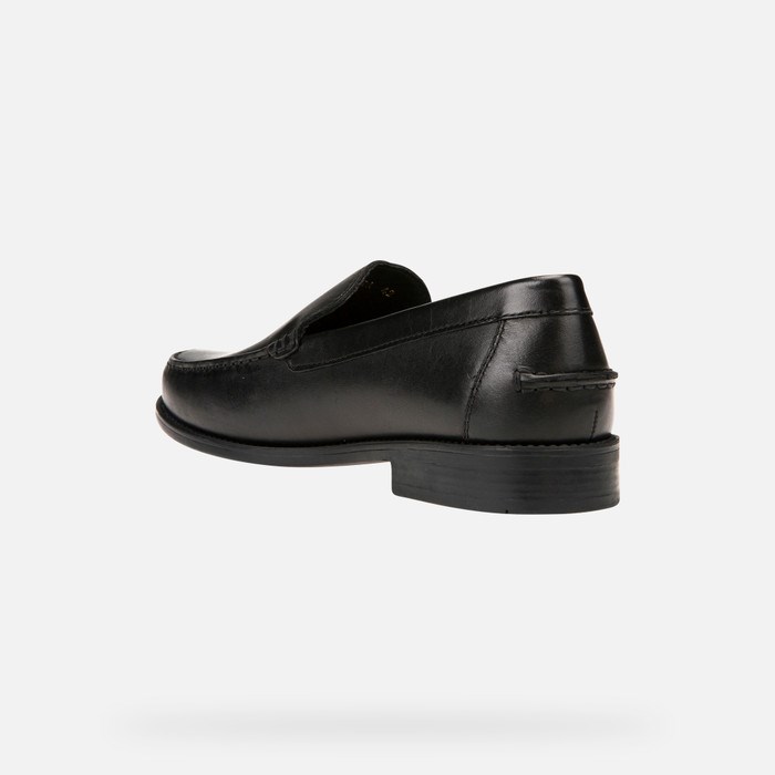 Loafersy Męskie Geox New Damon Czarne | 54JIZKGHR