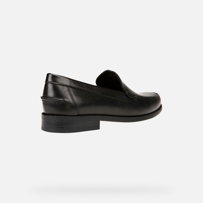 Loafersy Męskie Geox New Damon Czarne | 54JIZKGHR