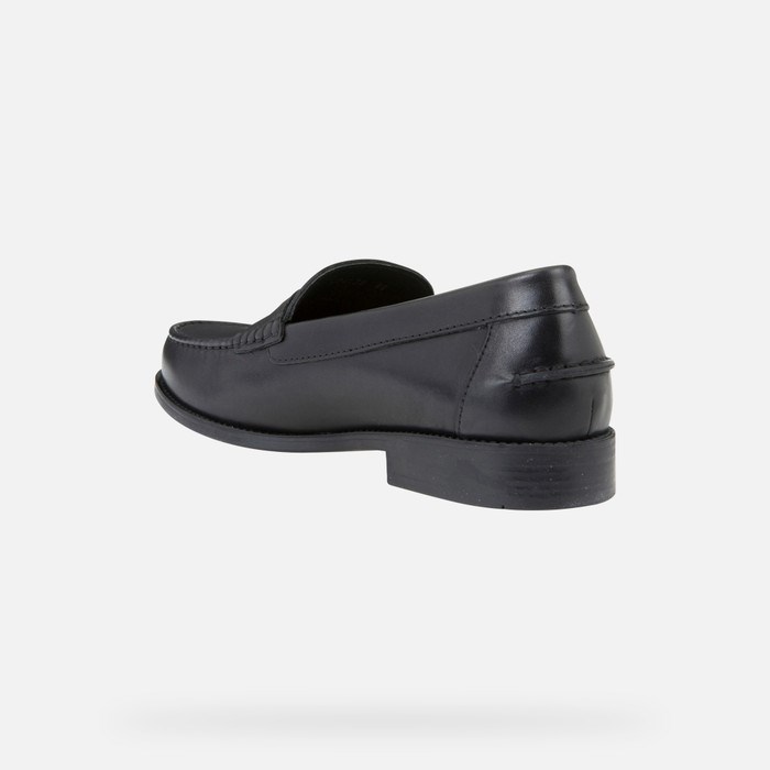 Loafersy Męskie Geox New Damon Czarne | 82HNAJETB