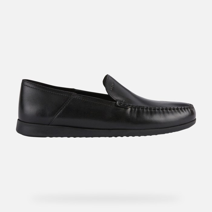 Loafersy Męskie Geox Sile 2 Fit Czarne | 54ABUCGNS