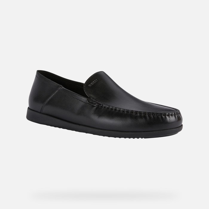 Loafersy Męskie Geox Sile 2 Fit Czarne | 54ABUCGNS