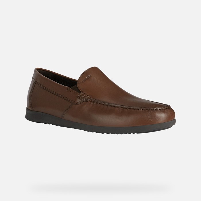 Loafersy Męskie Geox Sile 2 Fit Głęboka Brązowe | 16JPRFYXH