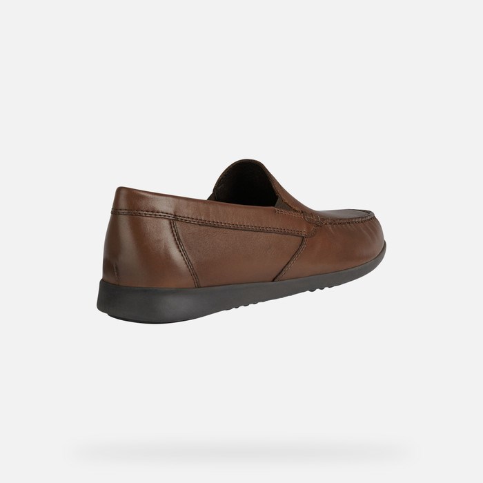 Loafersy Męskie Geox Sile 2 Fit Głęboka Brązowe | 16JPRFYXH