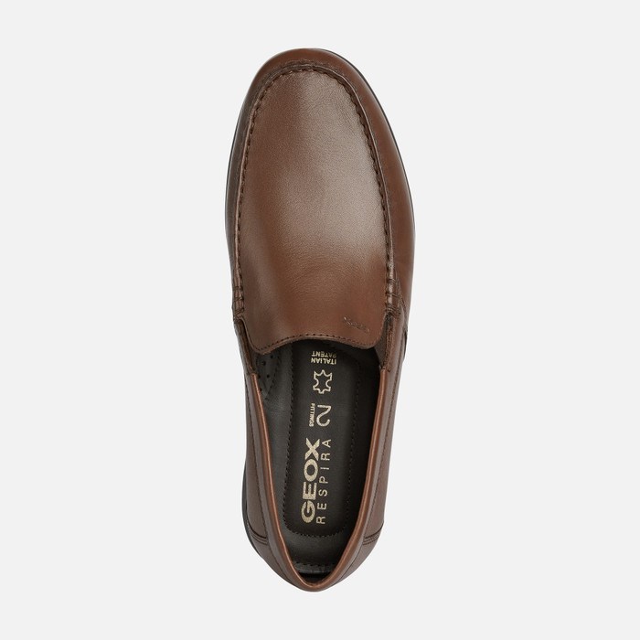 Loafersy Męskie Geox Sile 2 Fit Głęboka Brązowe | 16JPRFYXH