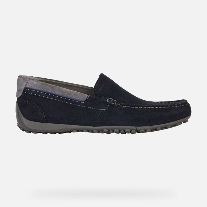 Loafersy Męskie Geox Snake Granatowe | 31RHJLCUZ