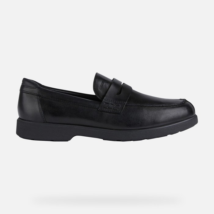 Loafersy Męskie Geox Spherica Ec11 Czarne | 86XKEZHWB