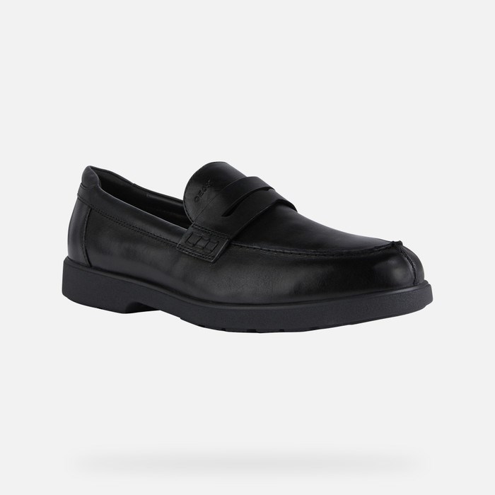 Loafersy Męskie Geox Spherica Ec11 Czarne | 86XKEZHWB