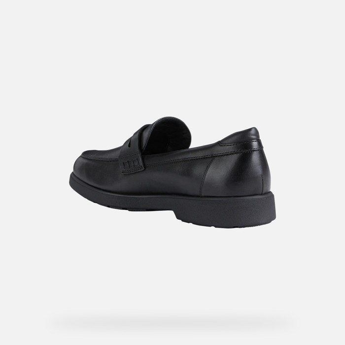 Loafersy Męskie Geox Spherica Ec11 Czarne | 86XKEZHWB