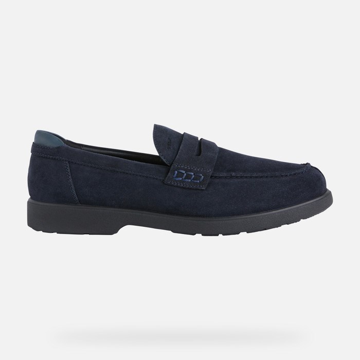 Loafersy Męskie Geox Spherica Ec11 Granatowe | 56OUSQCKL