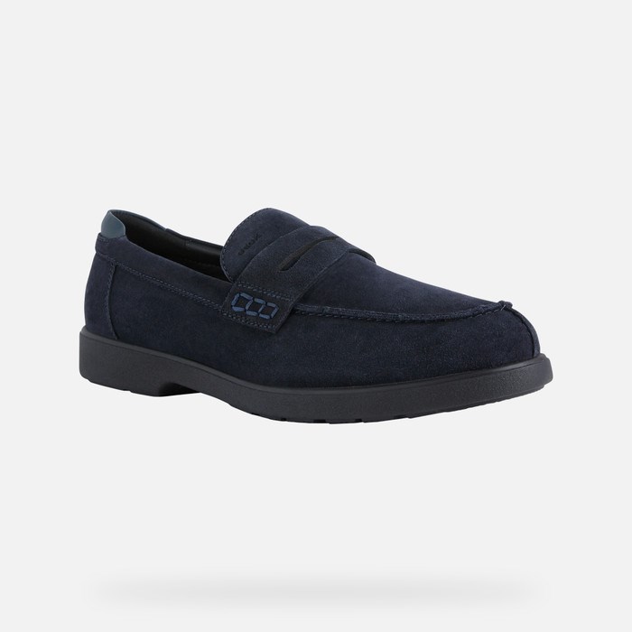 Loafersy Męskie Geox Spherica Ec11 Granatowe | 56OUSQCKL