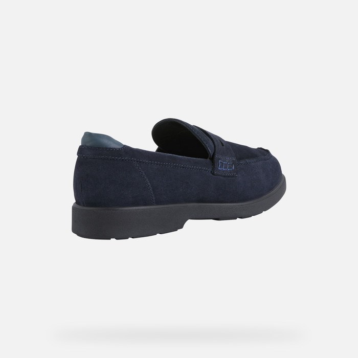 Loafersy Męskie Geox Spherica Ec11 Granatowe | 56OUSQCKL